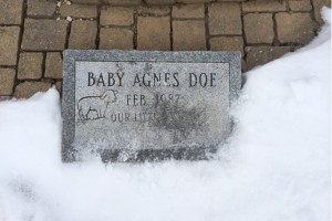 The memorial shrine for Baby Agnes Doe at Oak Grove Cemetery is the destination of this Sunday's Respect for Life March.
