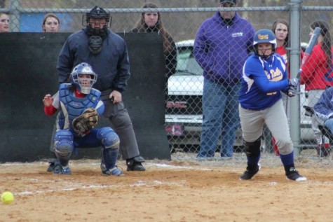 Sophomore Caroline Showalter leads the Lady Blue Devils with 23 RBIs this season.