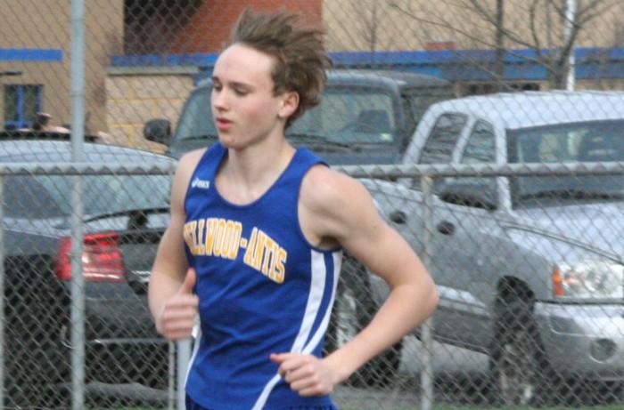 Sophomore Noah DAngelo, seen here in a race during his freshman season, is known as a soccer star.  But he could easily qualify for states in track and field.