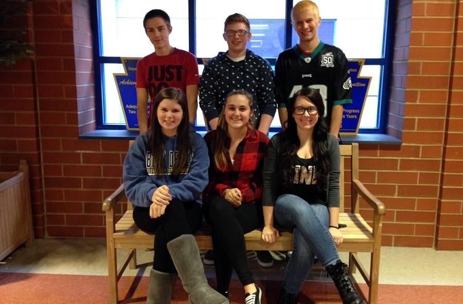 Back- Dakota Harshberger, Aric Umholtz, and Brendon Lasher.
Front- Alexis Mayhue, Tessa Albert, and Devin Poplin.