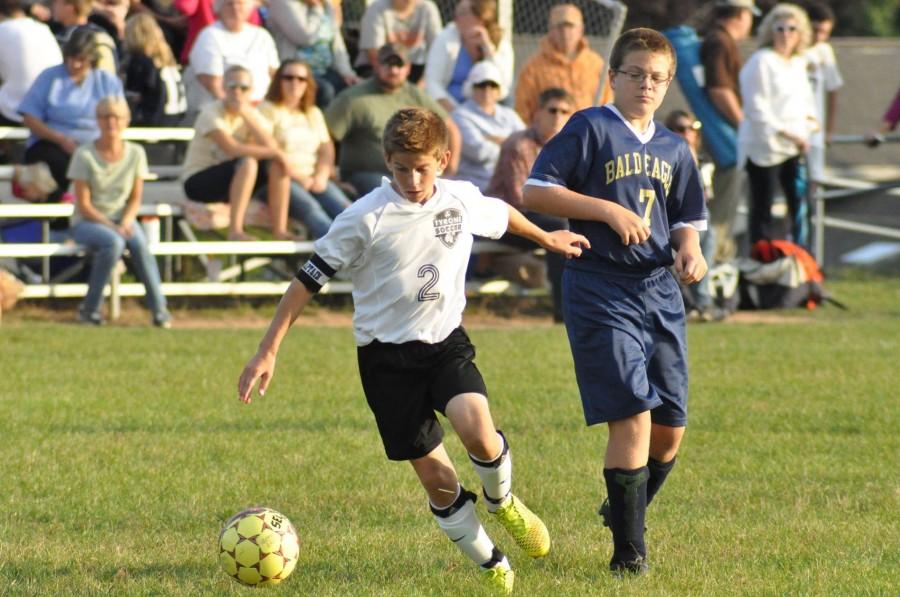 Alex Schmoke is a key player on the junior high soccer team this season.