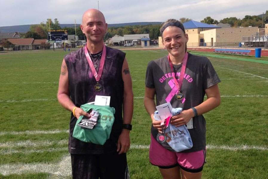 Brian Spiker and Sarah Cox were the winners in the first Hoops for Hopes 5K at Bellwood-Antis.