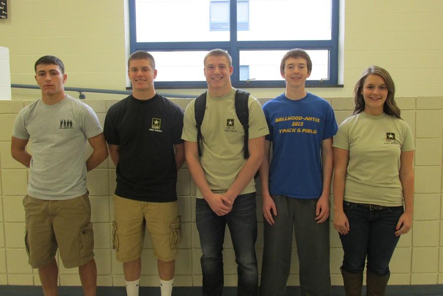 Kyler Lardieri, Tyson Miller, Matt McMillan, Jake Shade and Hannah Cherry are some of the seniors at Bellwood-Antis who have chosen to join the military upon graduation.
