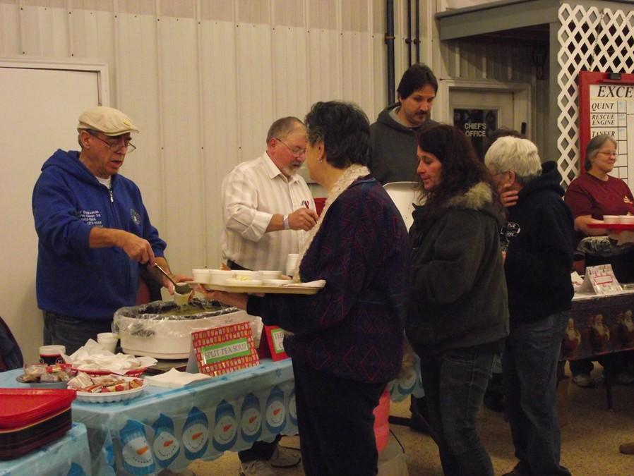 In line for some yummy soup at the Excelsior Fire Company.