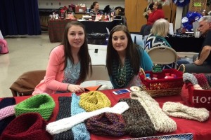 Tia Aurandt and Asia Beeler were among many Bellwood-Antis students who worked  at the craft fair last year.