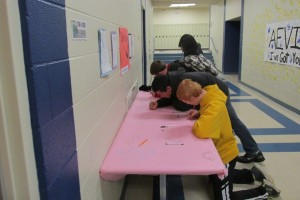 B-A students had a chance to share some of their own doodles on Friday at the BluePrint sponsored doodle table outside of the high school cafeteria.