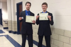 Randy Zitterbart and Luke Hollingshead were among five Bellwood-Antis students to win their category at District speech last week.