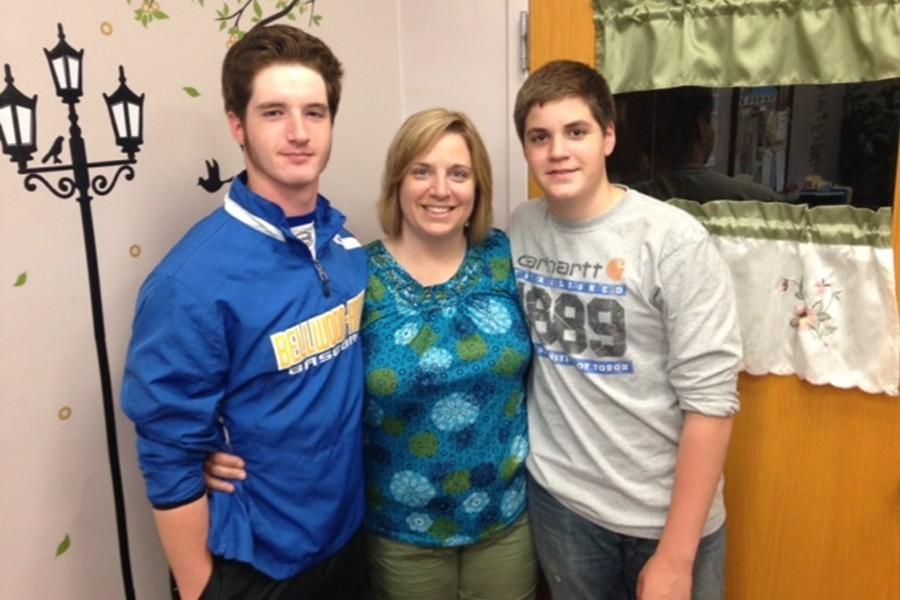 Guidance office secretary Beth Zitterbart has two sons in the high school: senior Randy and freshman Jared.