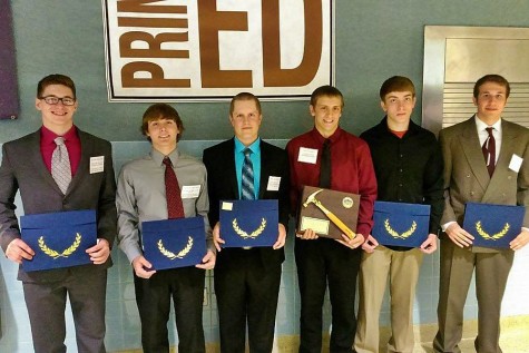 B-A students taking home honors from the Greater Altoona Career and Technology Center awards ceremony were (l to r): Hunter McCracken, Jesse Branstetter, Kaleb Garmen, Scott Pearce and Max Leskowitz.