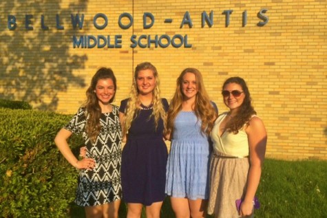 (L to r) Paige Padula, Natalie Dumin, Anna Wolfe and Rachael Harris were among the scholarship recipients at the annual scholarship banquet earlier this week.