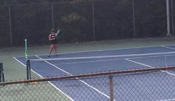 Hannah Klesius was one of two BA players to bag wins yesterday for the tennis team.