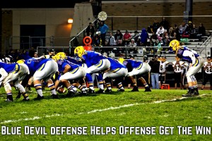 The Blue Devil offense drives down the field.