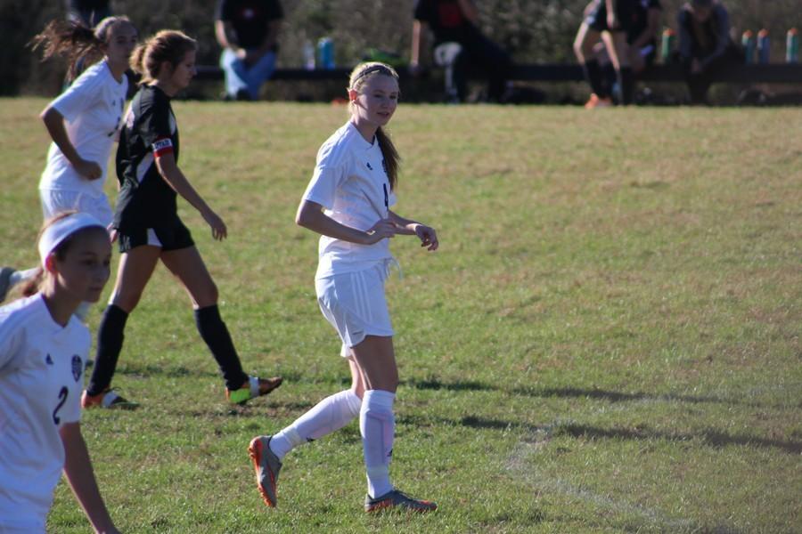 Riley DAngelo scored another goal against Huntingdon but the soccer team lost for the second time. (Caroline Showalter) 
