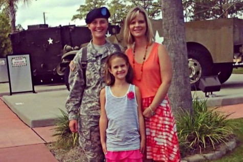 Hannah Cherry with her mother and sister after graduating from Basic Training.