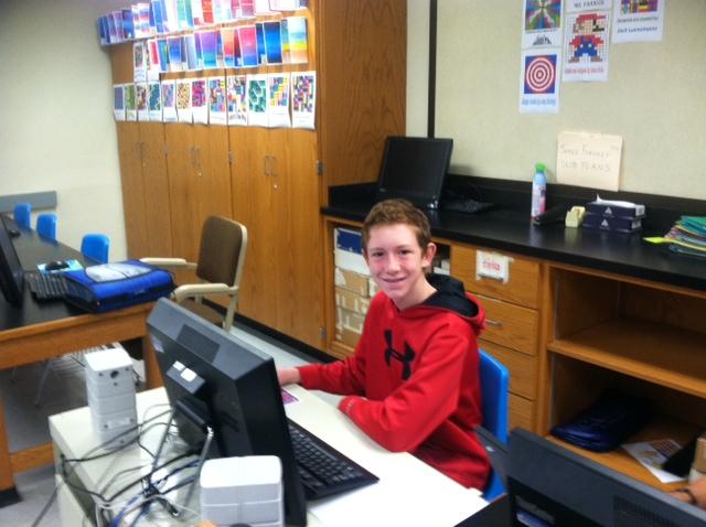 Samuel Gormont takes a lot of pride in creating morning news segments for the Bellwood Buzz.