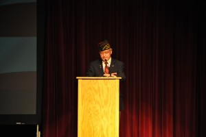 Commander Thomas Brown of the Pennsylvania Veterans of Foreign Wars was the featured speaker at Mondays Veterans Day Assembly.