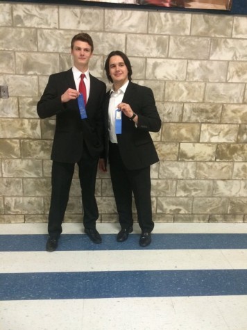 Luke Hollingshead and Revel Southwell placed first in duo at the Windber speech meet.