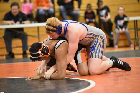 Noah Schratzmeier had one of B-A's two wins on the mat.