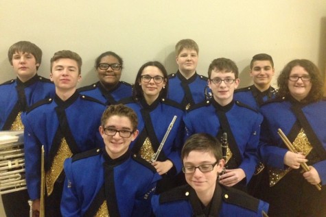 Jr. High County  Band students included: front row (l to r):  Willie Williams and Alex Foose. Second row (l to r): Dominic Faith, Alanna Vaglica, Brendan McCaulley, and Lorden Williams. Back row (l to r): Hunter OShell, Shalee Bennett,  John Gummo and Dominic Tonatore.