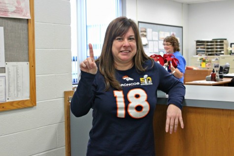 Lisa Kephart, the BASD Administrative Assistant for Business and HR, is one of the true Bronco's fans at B-A who will be cheering on Peyton Manning this weekend.