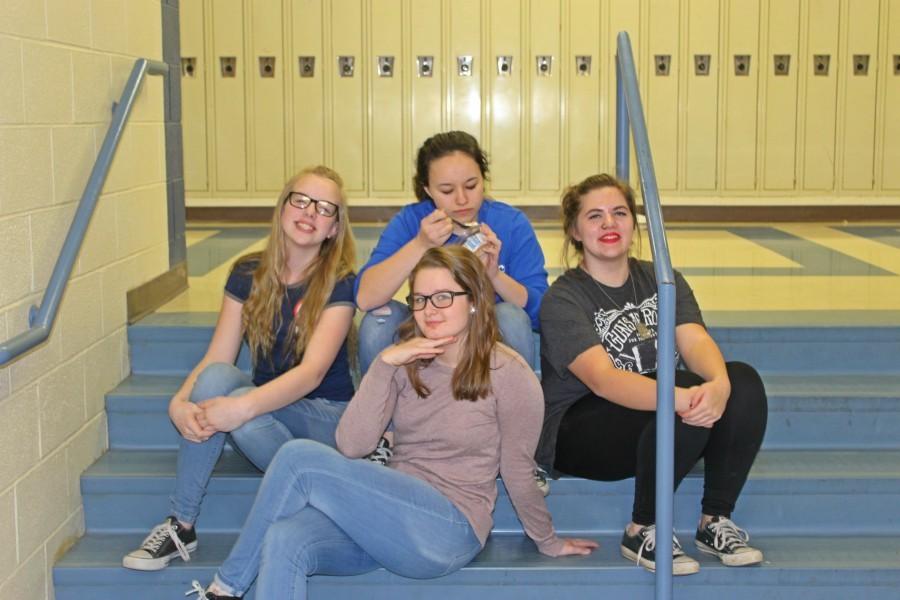 Jordyn Beam, front and center, is this months Fab Freshman. She shown with her crew: back (l to r) Olivia Thomas, Hannah Wicks, and Tylar Clemente.