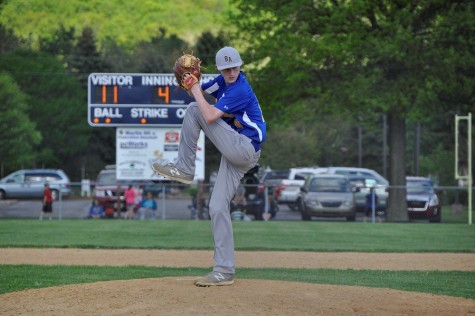 Nevin Wood winds up before throwing a pitch