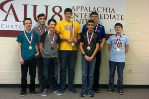 The B-A scholastic scrimmage team took first yesterday at the IU-8 headquarters in Altoona. Pictured here are Kenneth Robison, Paulino Cuevas, Owen Shaulis, Nathan Wolfe, Dan Kustaborder, Caden Nagle, and Philip Chamberlain.