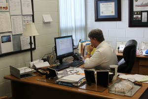 B-A Superintendent Dr. Thomas McInroy keeps up with the financial situation in his office. McInroy said the recent budget resolution is just the beginning for Pennsylvanias public schools.