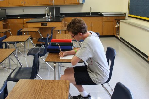 Samuel Gormont is a typical freshman during the first week of high school: nose to the books and hopes high.
