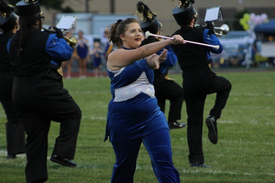 Sophomore Tylar Clemente is one of B-As twirlers.