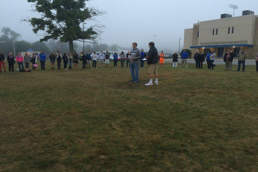 Nathan Davis leads last year's See You at the Pole event.