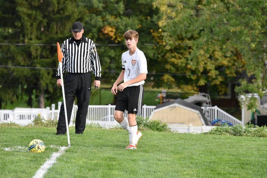 Junior Blake Johnston tied the game against Clearfield with a late penalty kick, but it wasnt enough.