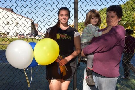 Kaitlyn Hamer received recognition yesterday in Tyrone as one of two seniors on the Tyrone/Bellwood-Antis co-op tennis team.