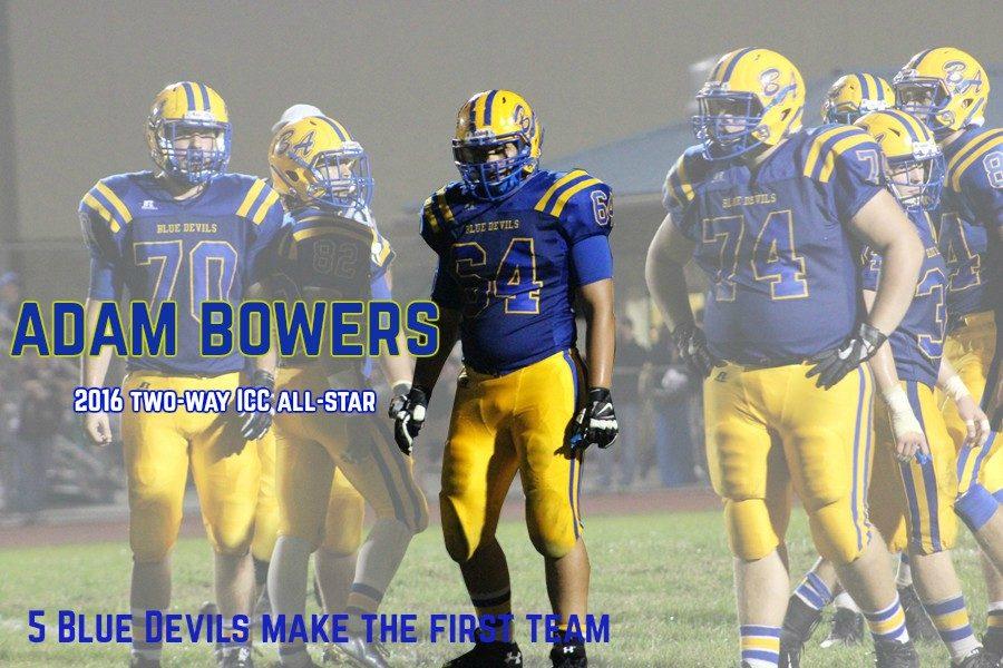 Senior Adam Bowers was one of five Blue Devils to make the ICC all-star first team.