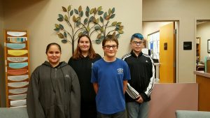 Middle School Students of the Week this week are (l to r): Middison Cassidy, Halee Cassidy, Corigan Shanafelt and Jack Gordon.