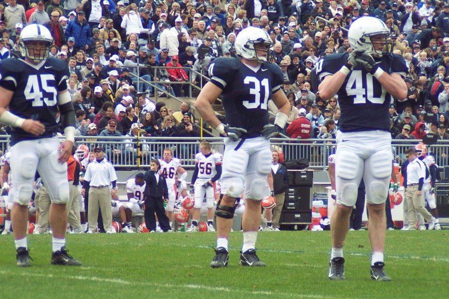 The most dramatic change in Penn State's classic uniforms came in  2011 when they decided to switch from white collars to navy blue collars.