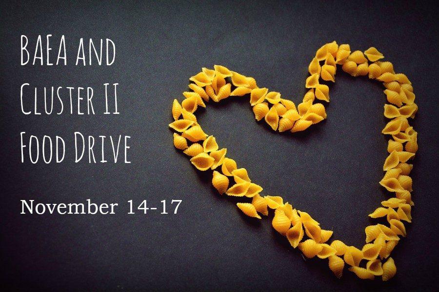 BAEA will hold a food drive starting next week.