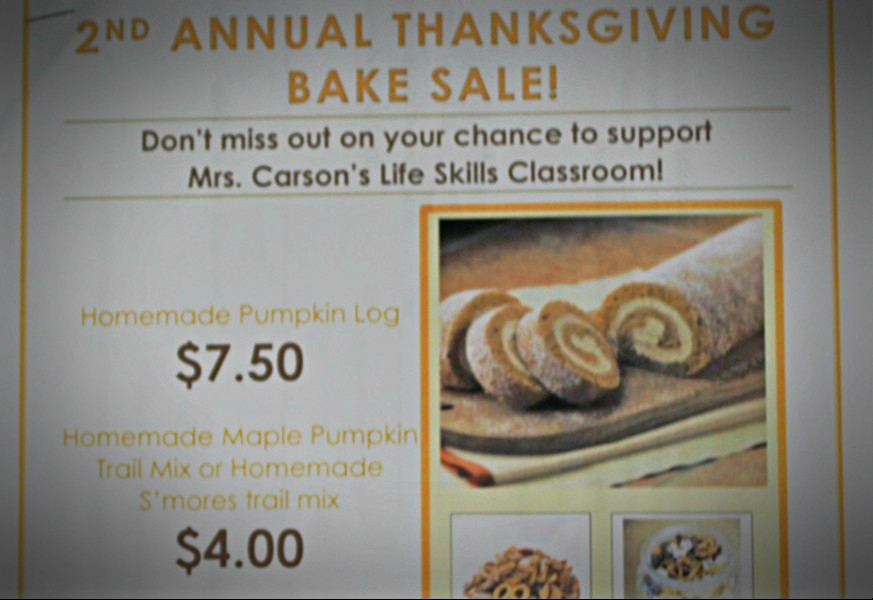 Mrs. Carson and her students are holding another Thanksgiving bake sale this holiday season.