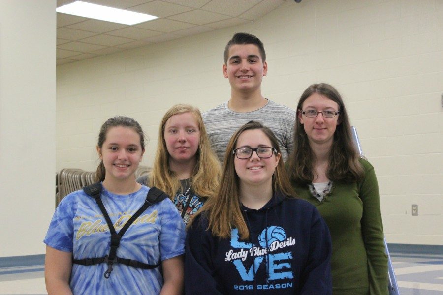Kaitlyn Hamer, Kyra Woomer, Julie Bauer, Kaitlyn Farber, and Dominic Tornatore willl be attending  Susquehanna Honors Band in 2017. 