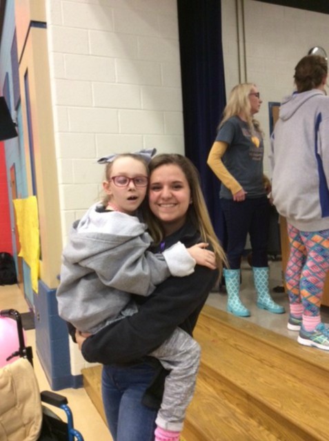 Alexis and Maddie were side-by-side at the recent Myers Assembly for International Childhood Cancer Awareness Week.