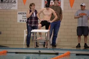 Brendan Kowalski qualified for Districts in the 50 free, just months after having a record-breaking football season.