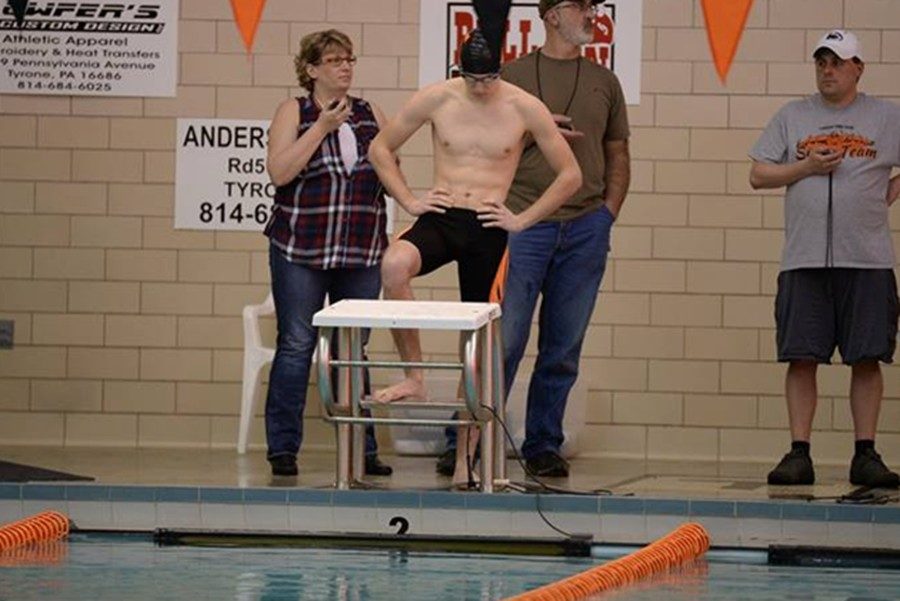Brendan Kowalski qualified for Districts in the 50 free, just months after having a record-breaking football season.
