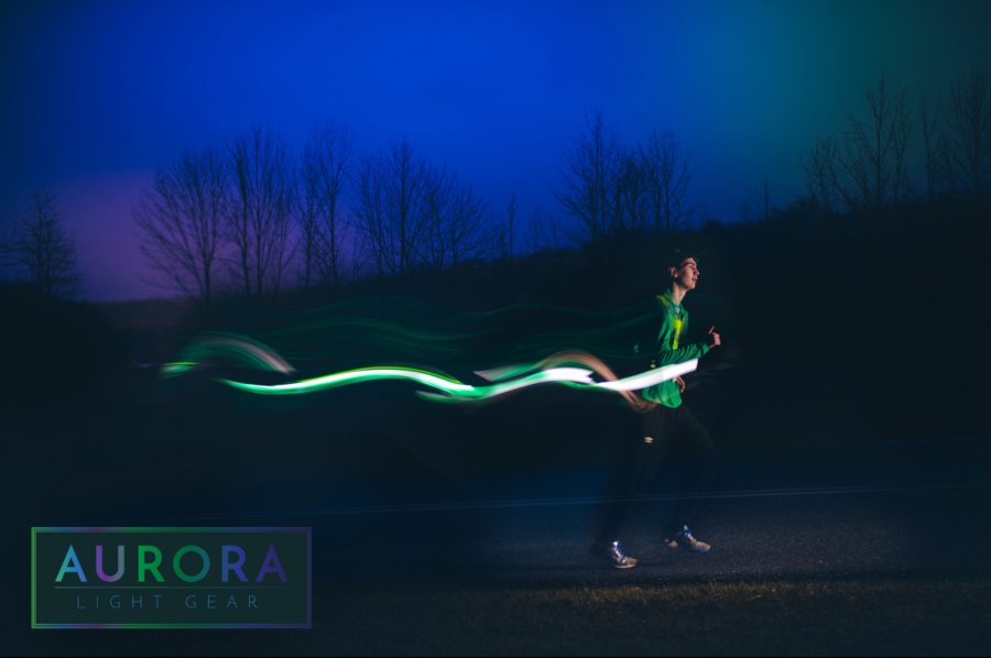 Quintin+Nelson+promoting+his+low-light+running+vest.