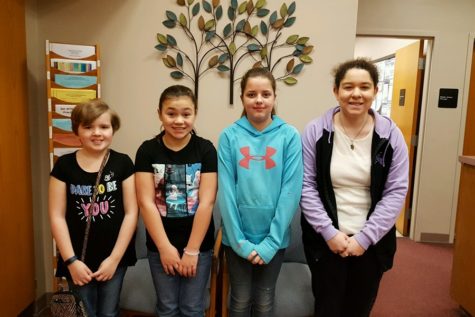 The newest middle school students of the week are (l to r):  Julia Johnson, Olivia Finell, Ashlee Langenbacher, and Hannah Williams.