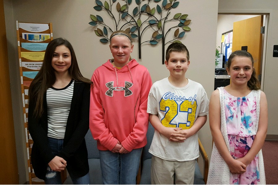 Sicily Yingling, Jaidyn McCracken, Avery Luther and Casey Markel are the newst middle school students of the week. 