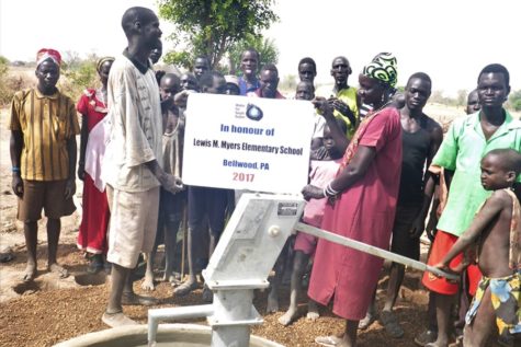 A well in South Sudan, created through funds donated by Myers Elementary, was recently completed.