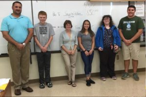 Pictured from left to right: Mr. Hescox (NJHS Advisor), Ethan Brown, Mrs. Taylor (NJHS Advisor), Anna Lovrich, Cynthia Hammel, and Kermit Foor, IV.