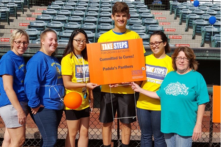Several members of the BAHS community attended the Crohns and Colitis Walk at PNG Field this month including (l to r) : Mrs. Bartlett, Brandie Ray, Jenny Liang, Robert VanKirk, Hannah Hornberger, and Mrs. Padula.