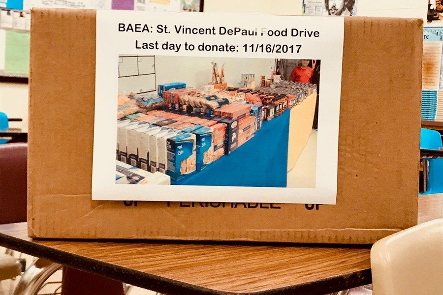 BAEA is hosting a food drive for the next two weeks.