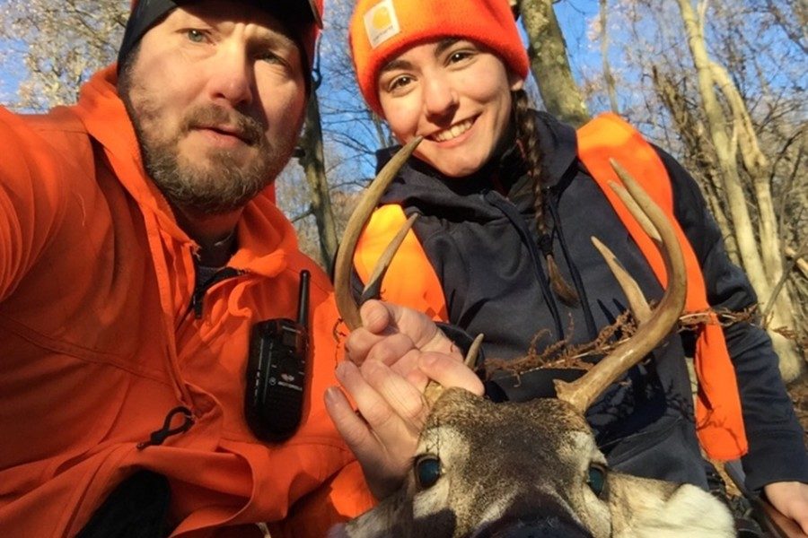 Cassidy Shawley got an 8-point on the first day of buck season with her father.